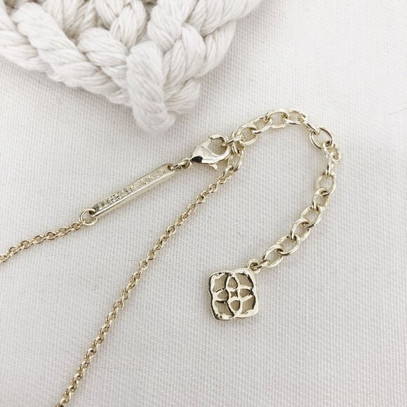 Authentic Kendra Scott Elisa Gold Iridescent Drusy Pendant Necklace - Picture 3 of 4